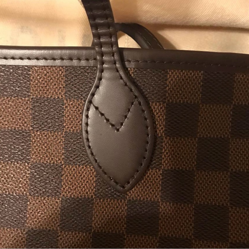 Authentic Louis Vuitton Neverfull MM damier ebene ballerina pink interior - Picture 6 of 16